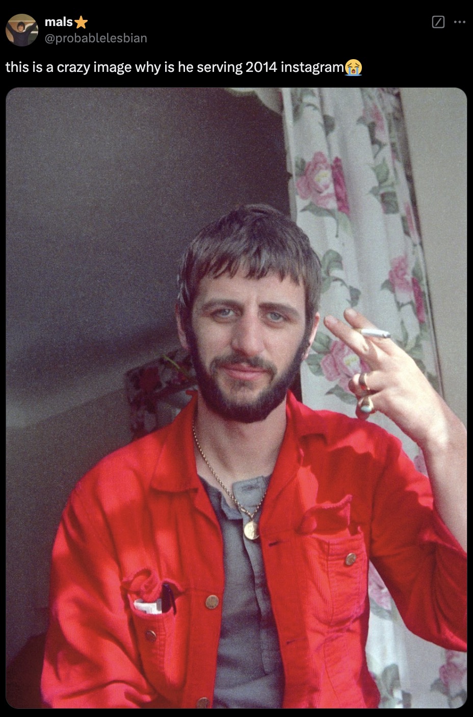 ringo starr 1970 - mals this is a crazy image why is he serving 2014 instagram